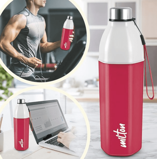 Milton Kool Hexone 600 Insulated Water Bottle, 465 ml, Red | Leak Proof | Easy Grip | BPA Free | Easy to Carry | Odourless - Image 3